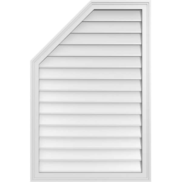 Ekena Millwork 28 in. x 42 in. Octagonal Surface Mount PVC Gable Vent: Decorative with Brickmould Frame