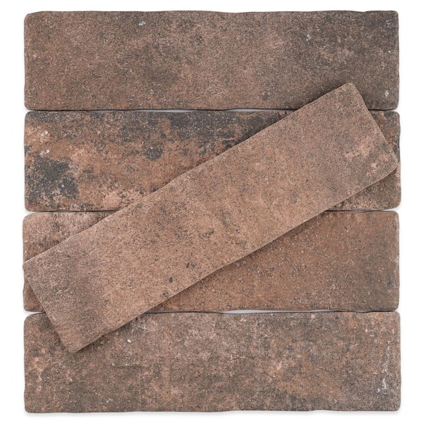 MOLOVO Jerica Marron Brick 2.95 in. x 11 in. Matte Porcelain Floor