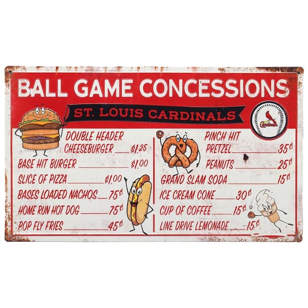 St. Louis Cardinals Ball Game Concessions Metal Sign