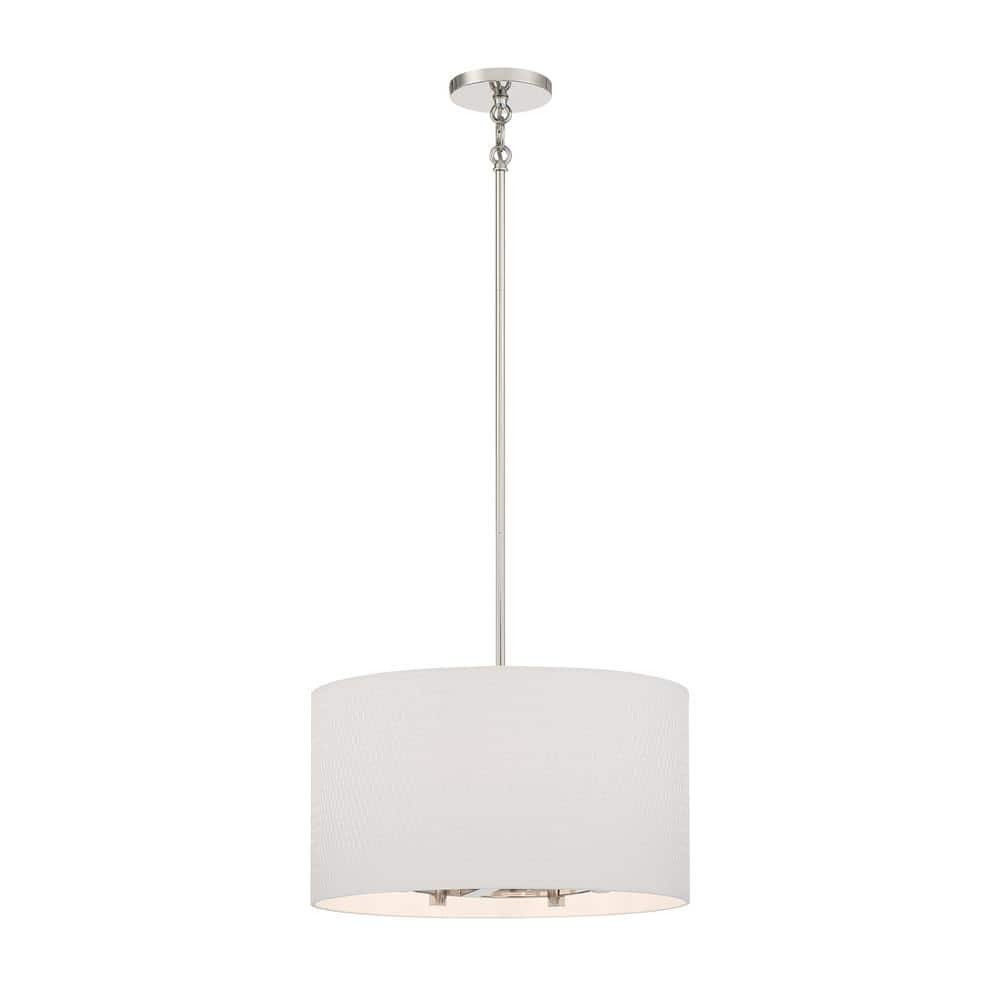 Minka Lavery Palmetto 5-Light Polished Nickel Drum Pendant with Woven ...