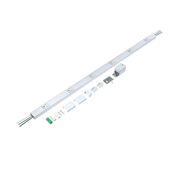 Wiremold Plugmold 3 ft. 6-Outlet Hardwire Electric Power Strip with Tamper Resistant Receptacles, White