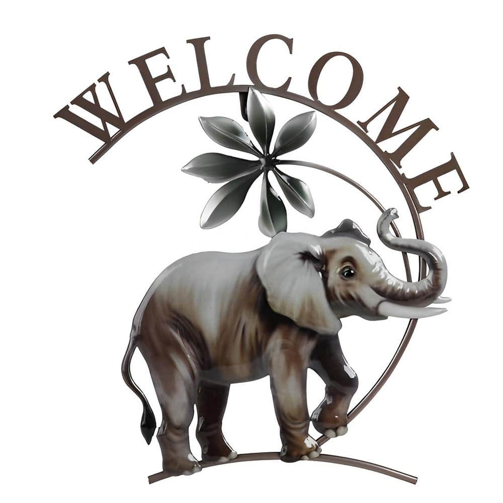 14 in. W Elephant Welcome Wall Plaque Decor price history on PriceWatchPro