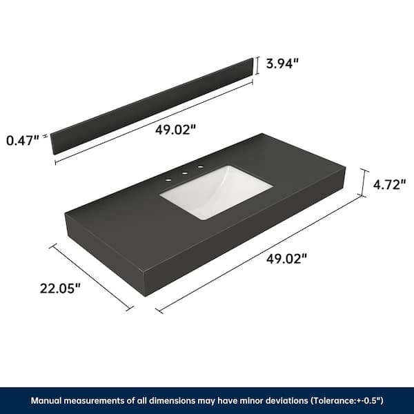 MEDUNJESS 49 in. x 22 in. Composite Sintered Stone Wall-Mounted