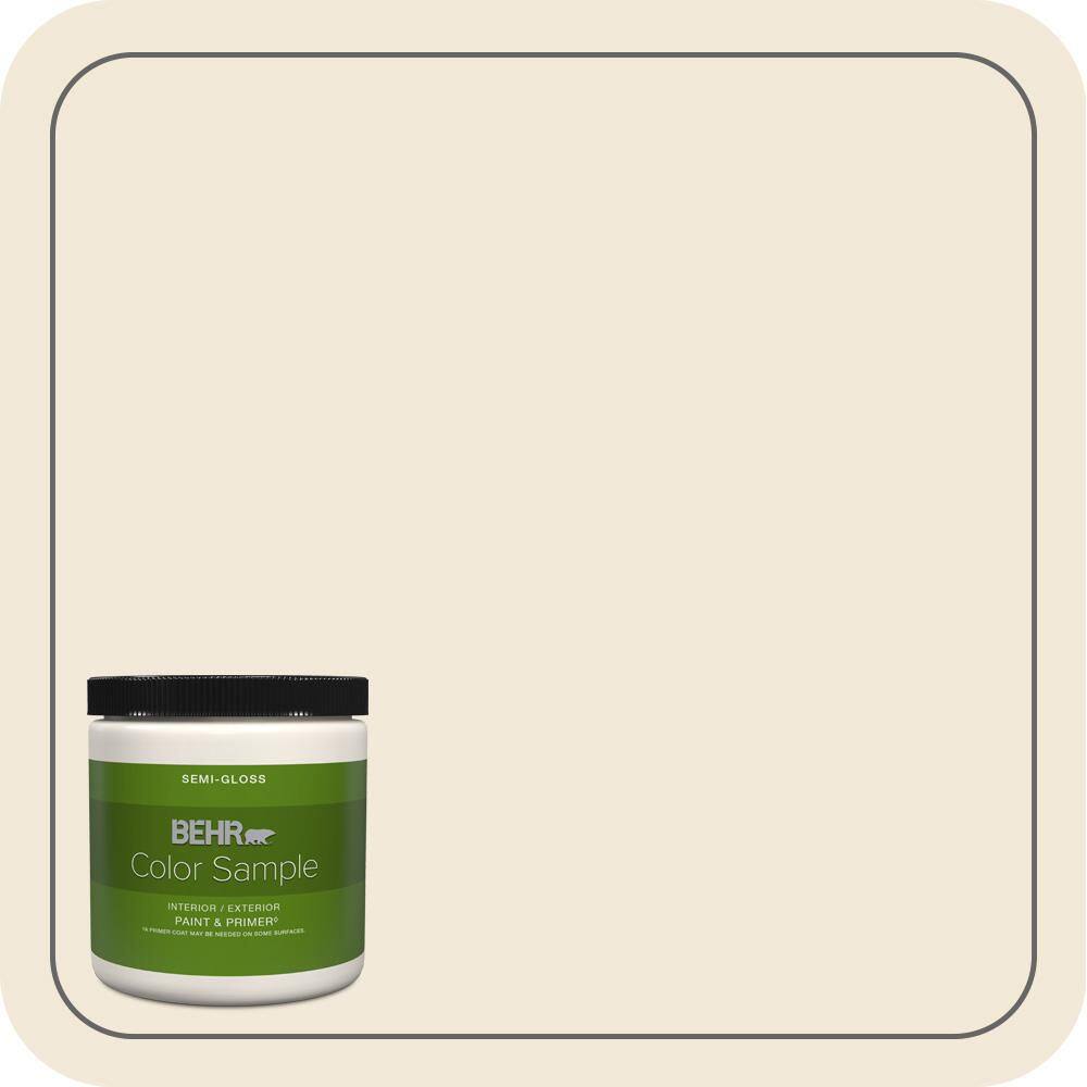 Paint One Rice BEHR PREMIUM PLUS 8 oz. #PPH-06 Rice Drink Semi-Gloss Interior/Exterior ...