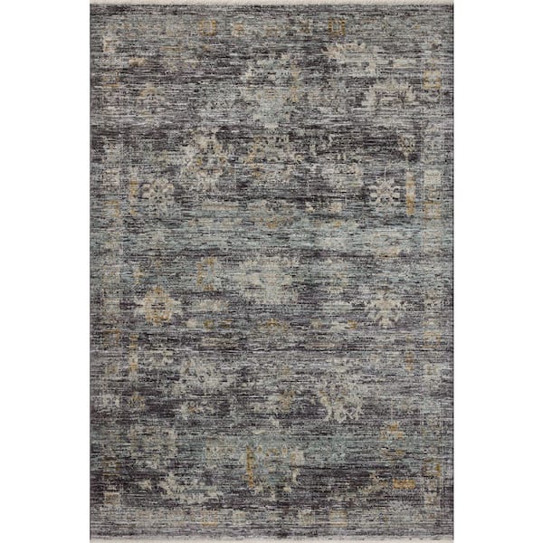 Jean Stoffer Katherine Ink / Jade 2 ft. 3 in. x 3 ft. 10 in. Traditional Accent Rug