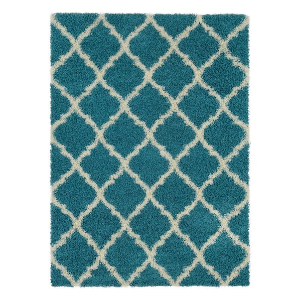 Ottomanson Shaggy Collection Moroccan Trellis Design 3x5 Indoor