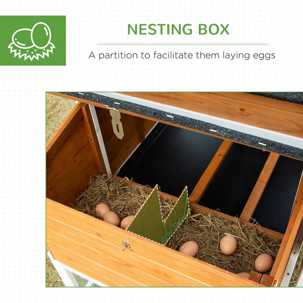 Large White and Natural Fir Wood Chicken Coop with Run