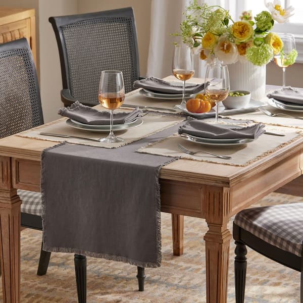 Company Cotton Solid Fringe Table Runner