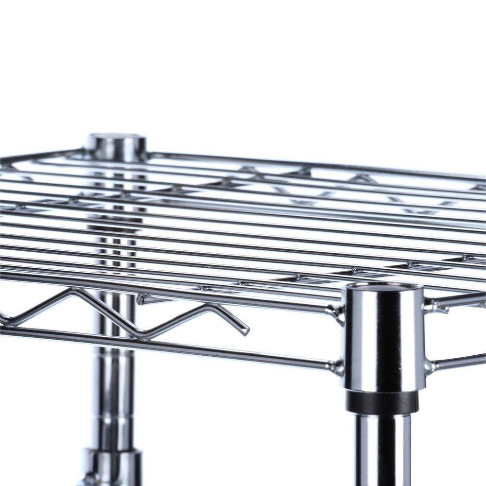Expandable Chrome Stacking Cabinet Organizer with Pull-Out Basket