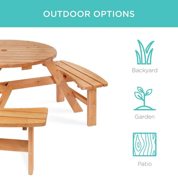 Round Wood Picnic Table Sky3043, What Is The Best Wood To Use For An Outdoor Table