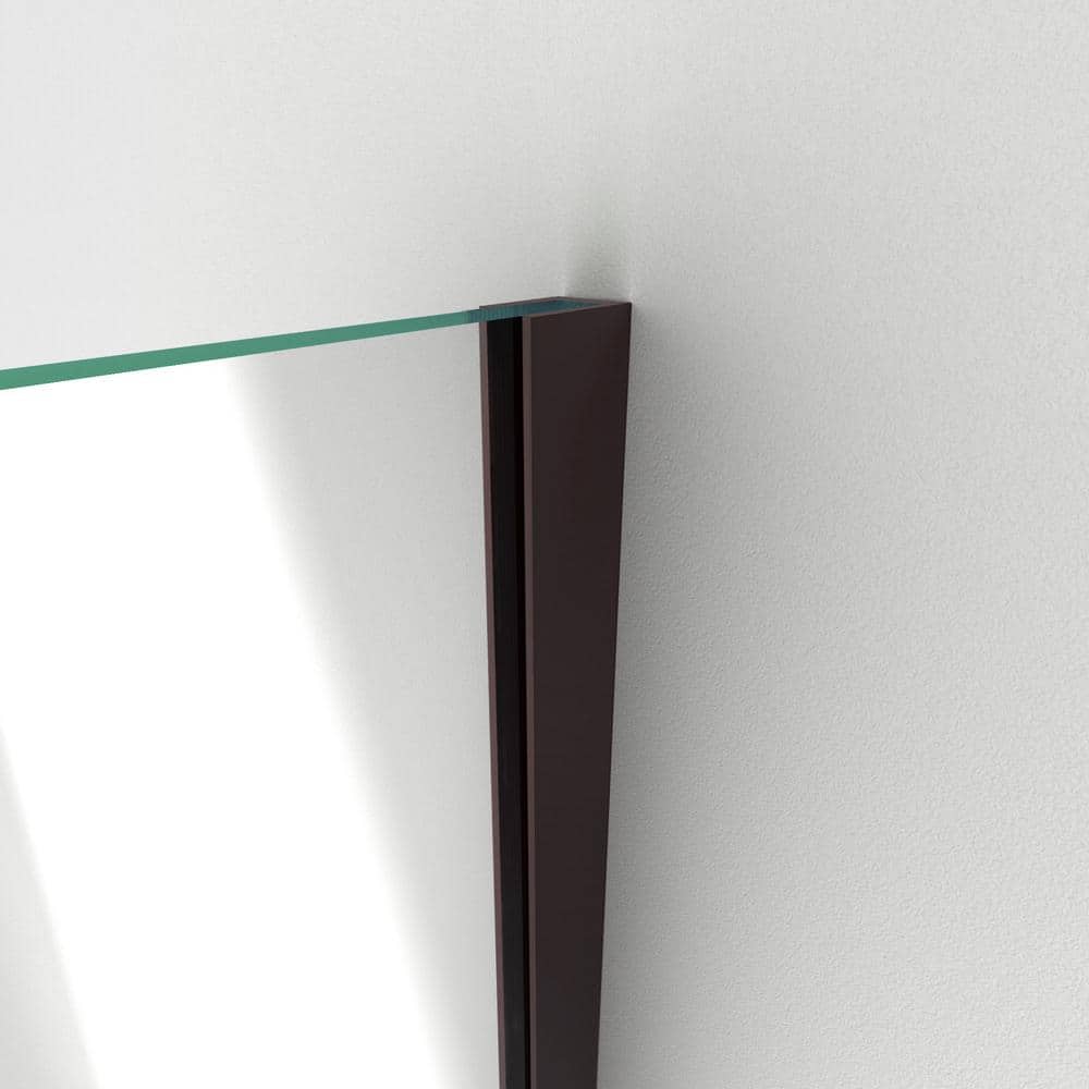 Unidoor Plus 30" x 30" Frameless Clear Glass Shower Enclosure with Oil Rubbed Bronze Hardware