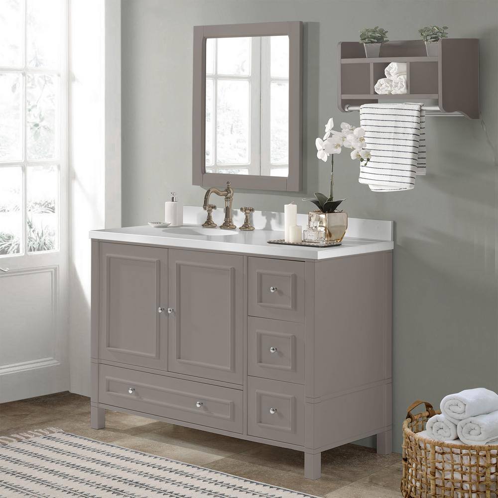 48" Williamsburg Gray Double Freestanding Vanity Cabinet