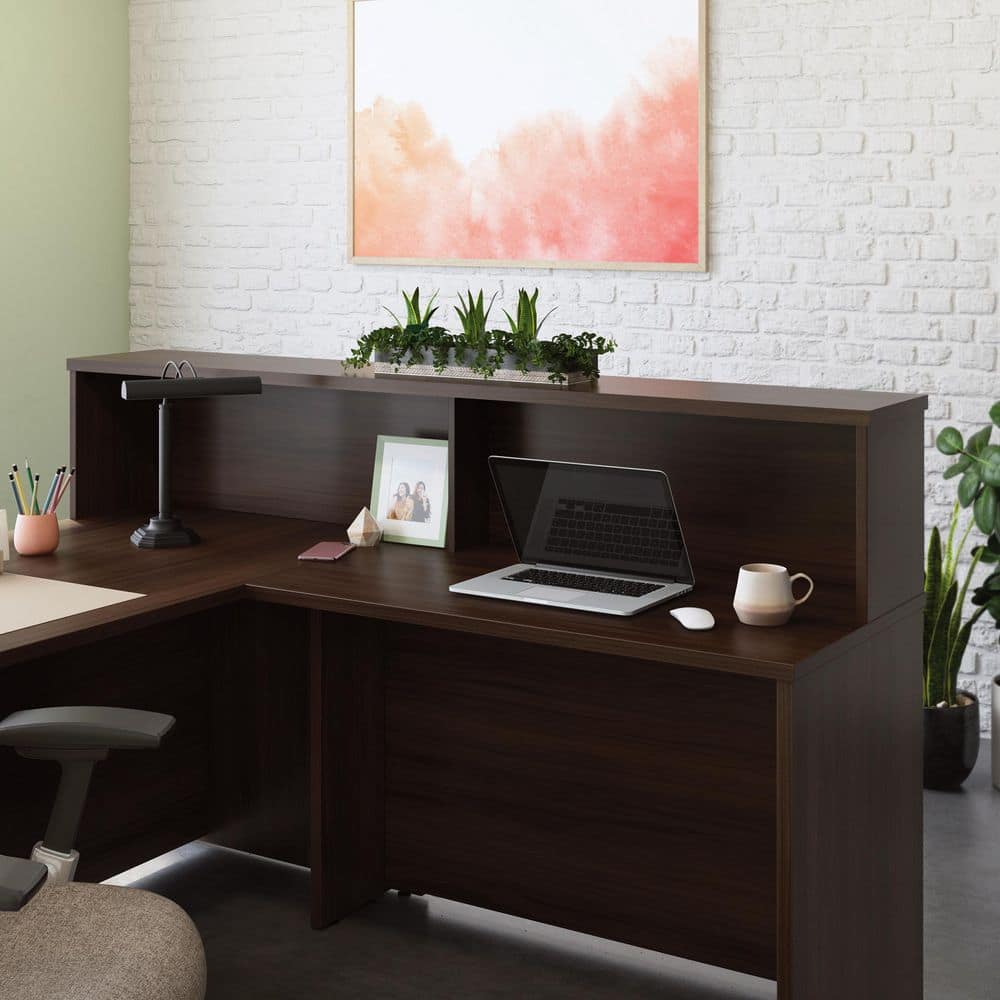 Noble Elm Brown Engineered Wood Reception Hutch