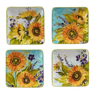 Sun Garden Multicolored Canape Plates (Set of 4)