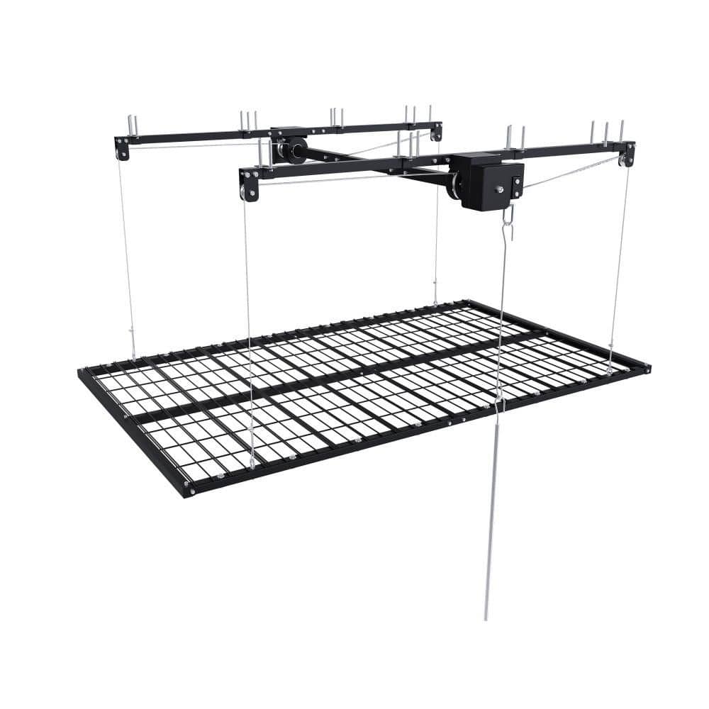 95.98 in. W x 143.7 in. H x 47.24 in. D Black Carbon Steel Adjustable Height Overhead Garage Storage with Safety Lock price history on PriceWatchPro