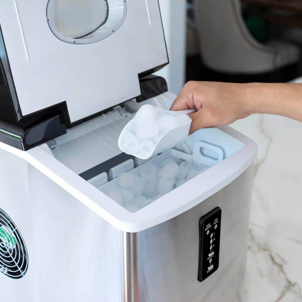 Stainless Steel Portable Countertop Ice Maker with 3 Sizes