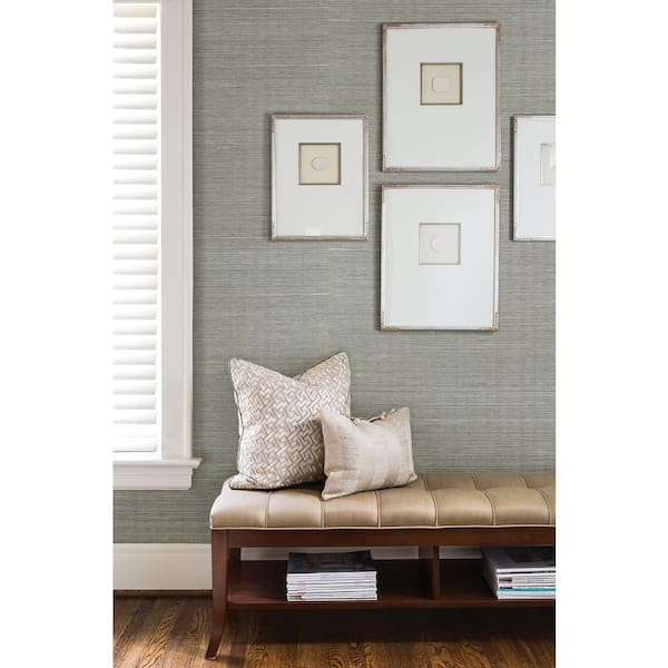 Barbora Aqua Grasscloth Peelable Roll Wallpaper (Covers 72 sq. ft.)