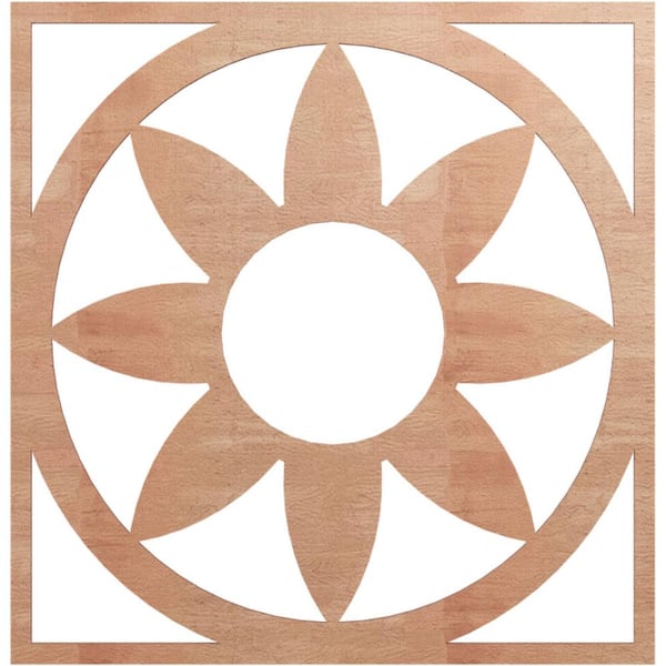 Ekena Millwork 0.25 in. x 28 in. x 28 in. Wood (Cherry) Medallion Moulding