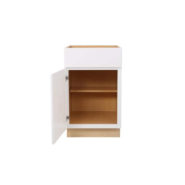 Hampton Bay Shaker 24 in. W x 24 in. D x 34.5 in. H Assembled Drawer Base  Kitchen Cabinet in Satin White with Ball-Bearing Glides KDB24-SSW - The  Home Depot