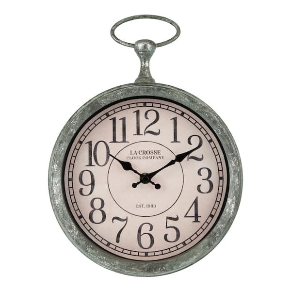 La Crosse Technology 9 in. Vintage Pocket Watch Quartz Analog Wall Clock