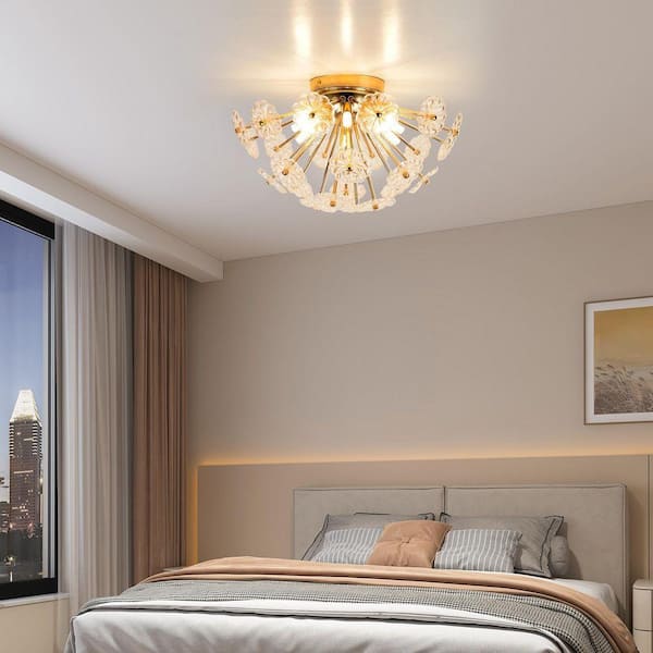 GMGSROM 20 in. 6-Light Modern Metal Flower Flush Mount Ceiling