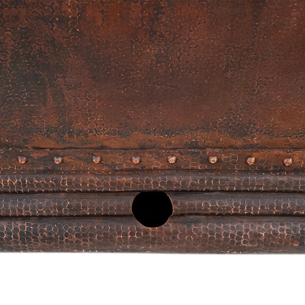 72" Hammered Oil-Rubbed Bronze Copper Double Slipper Bathtub