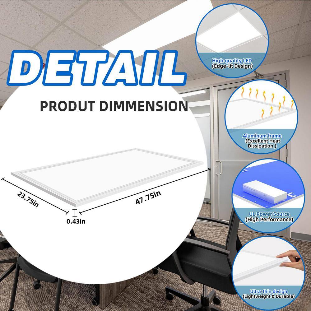 White Aluminum 2x4 LED Flat Panel Light Fixture