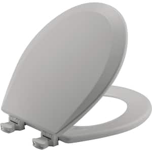 Lift-Off Round Closed Front Toilet Seat in Silver