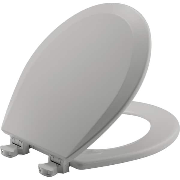 BEMIS Lift-Off Round Closed Front Toilet Seat in Silver