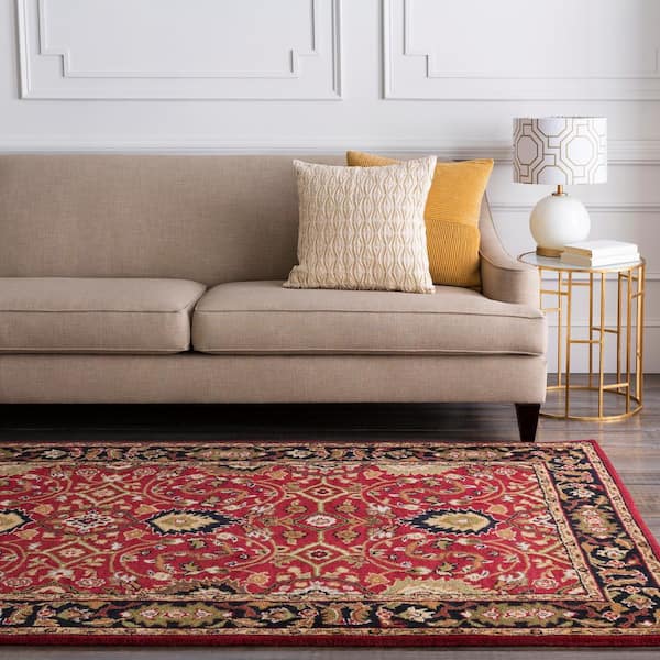 John Red 6 ft. Square Area Rug