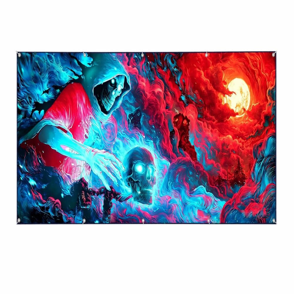 Justincity Blacklight UV Reactive Halloween Garage Door Banner