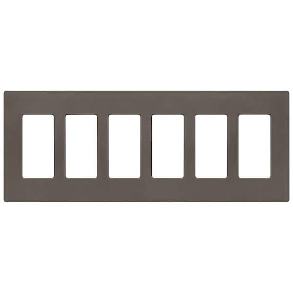 Lutron Claro 6 Gang Wall Plate for Decorator/Rocker Switches, Satin, Truffle (SC-6-TF) (1-Pack)