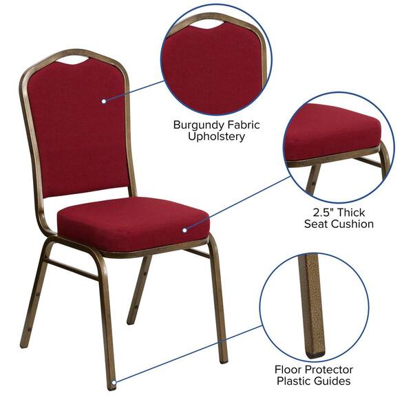 Carnegy Avenue Fabric Stackable Chair in Burgundy CGA-FD-0848-BU