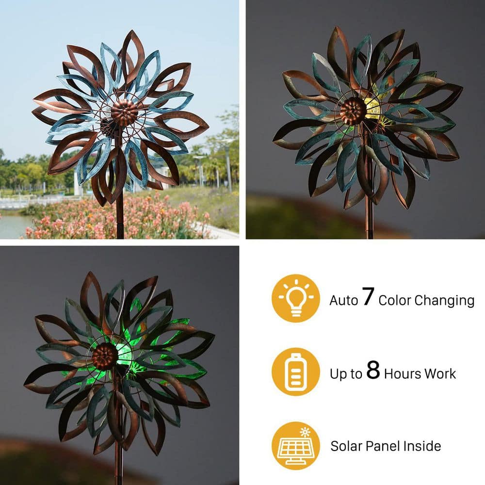 Solar Large Outdoor Metal Wind Spinners - Thumbnail 5