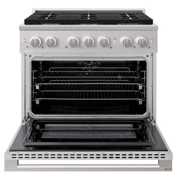 36 in. 5.2 cu. ft. Marino Dual Fuel Freestanding Range w/ 6 Gas Burners and Electric Convection Oven in Stainless Steel