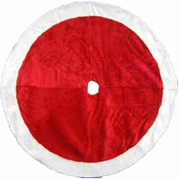 Home Accents Holiday 48 in Holiday Traditions Red Plush Tree Skirt