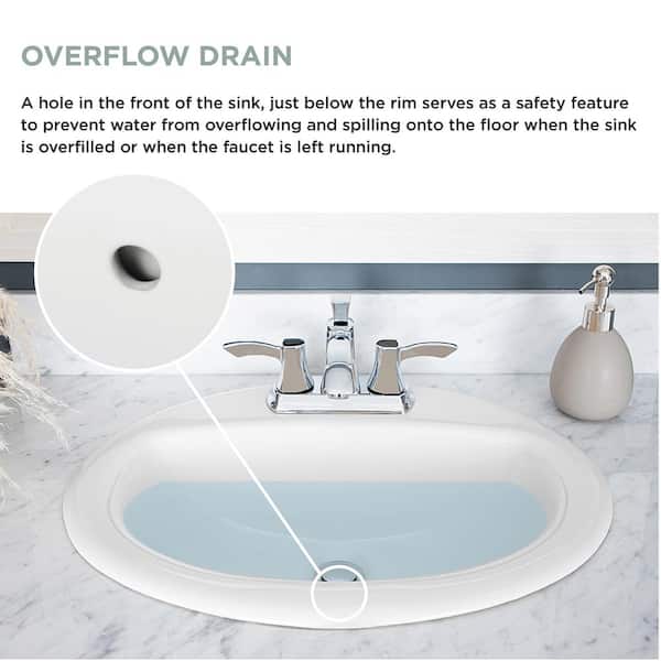 山水19 Glacier Bay 19 in. Drop-In Round Vitreous China Bathroom