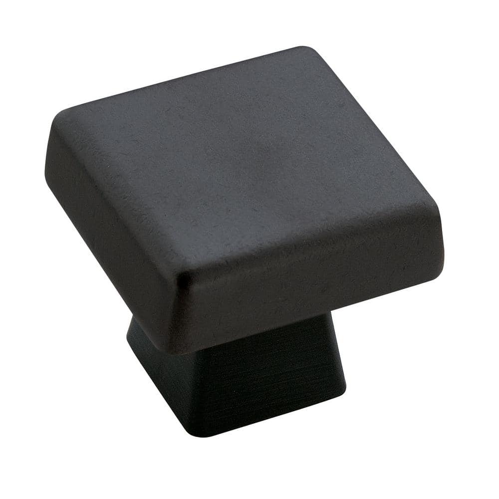 Blackrock 1-3/16 in. (30mm) Modern Black Bronze Square Cabinet Knob