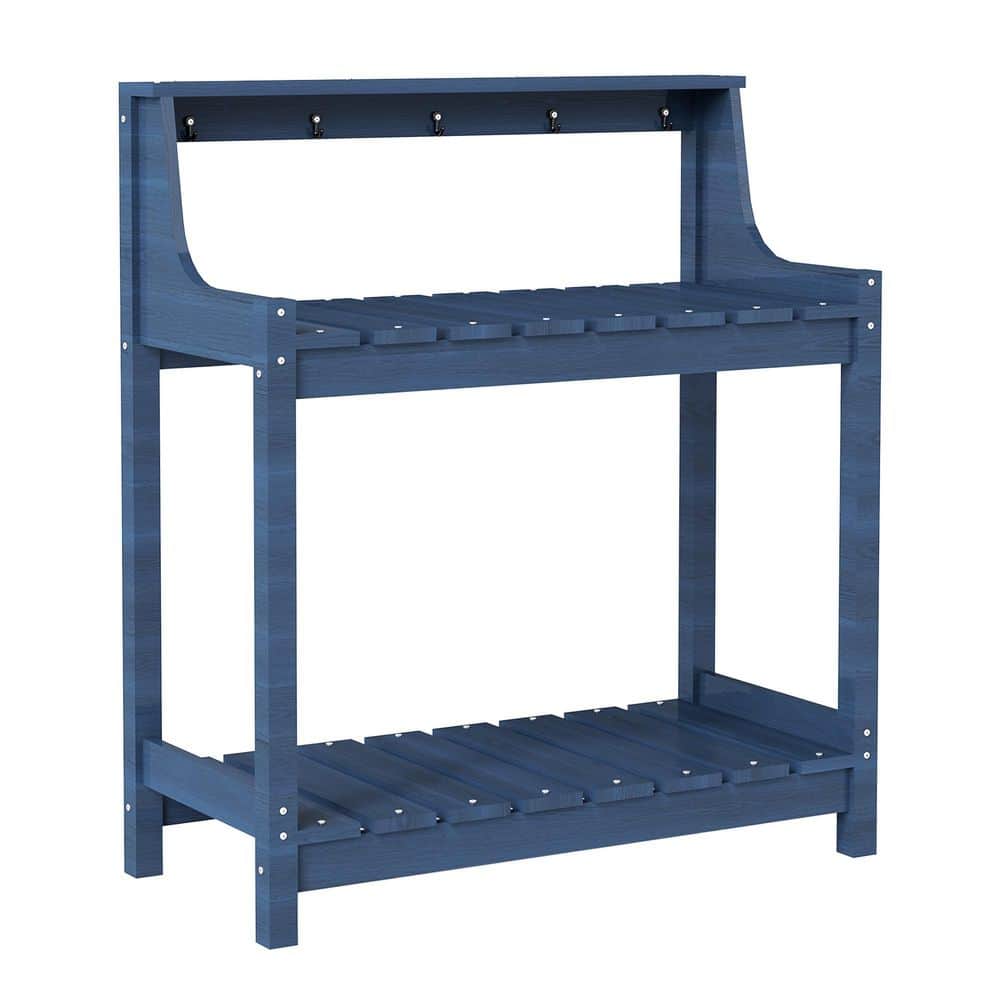 Blue Outdoor Potting Benches with Storage, HDPE Garden Potting Table, Potting Table for Patio, Backyard, Garden price history on PriceWatchPro