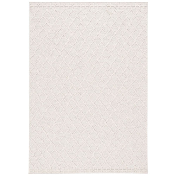 Paros 5 ft. x 7 ft. Ivory Solid Diamond Area Rug
