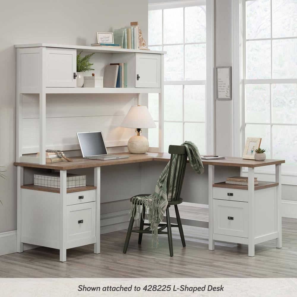 Cottage Road 66" White Bead Board Desk Hutch