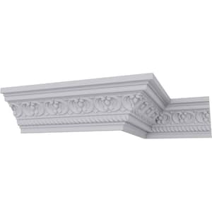 SAMPLE - 3-1/8 in. x 12 in. x 3-1/4 in. Polyurethane Pearl Crown Moulding