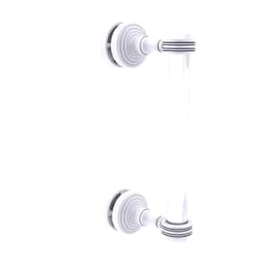 Pacific Grove 8 in. Single Side Shower Door Pull with Dotted Accents in Matte White