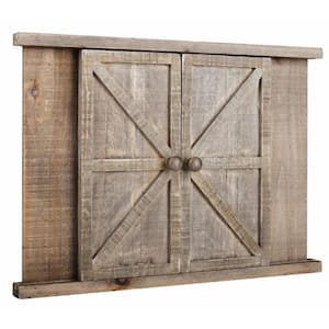 5 in. x 7 in. Rustic Brown 2-Opening Barn Door Wood Picture Frame