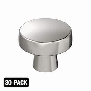 30-Pack Halston 1-5/16 in. (33mm) Classic Satin Nickel Round Cabinet Knobs