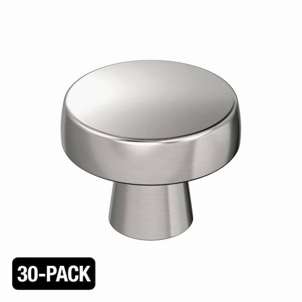 30-Pack Halston 1-5/16 in. (33mm) Classic Satin Nickel Round Cabinet Knobs