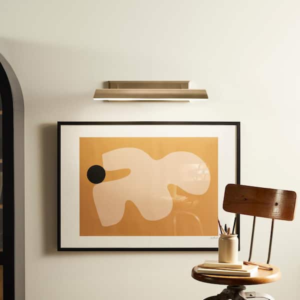 Carston 24.25 in. 2-Light Champagne Bronze LED Hallway Indoor Wall Sconce Picture Light with Adjustable Arm