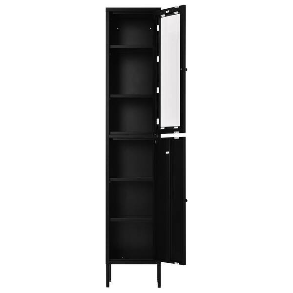 Furniturer Visca Black Metal Storage, Home Depot Black Metal Storage Cabinet