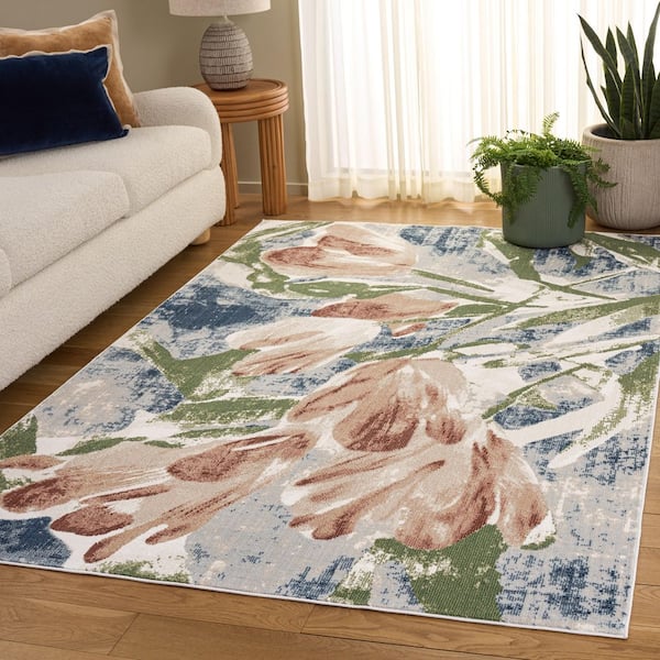 Utopia 7 ft. x 10 ft. Ivory/Multi Floral UTA811A Area Rug