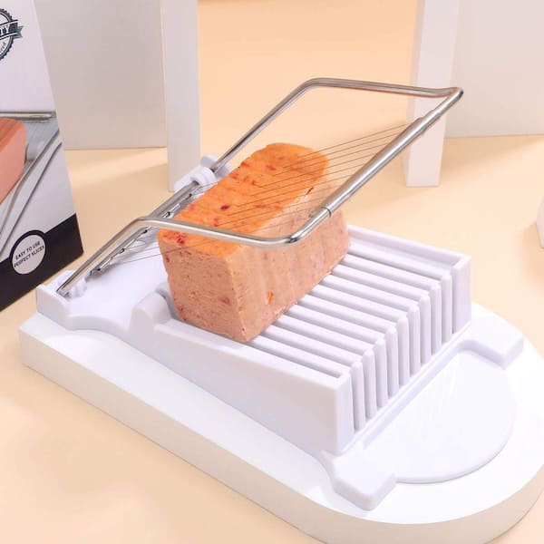 Stainless Steel Wire Slicer with ABS Handle for Boiled Egg, Luncheon Meat, Fruit, Soft Cheese, Butter, Cuts 10 Slices